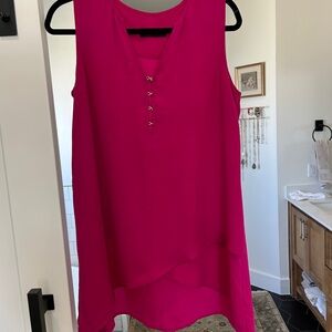 Sleeveless Fuchsia Tunic Top
